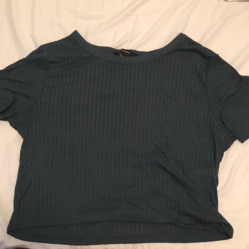 Forest Green Ribbed Tee